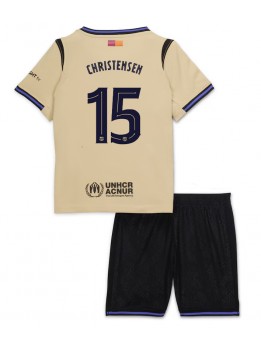 Billige Barcelona Andreas Christensen #15 Bortedraktsett Barn 2025-26 Kortermet (+ Korte bukser)
